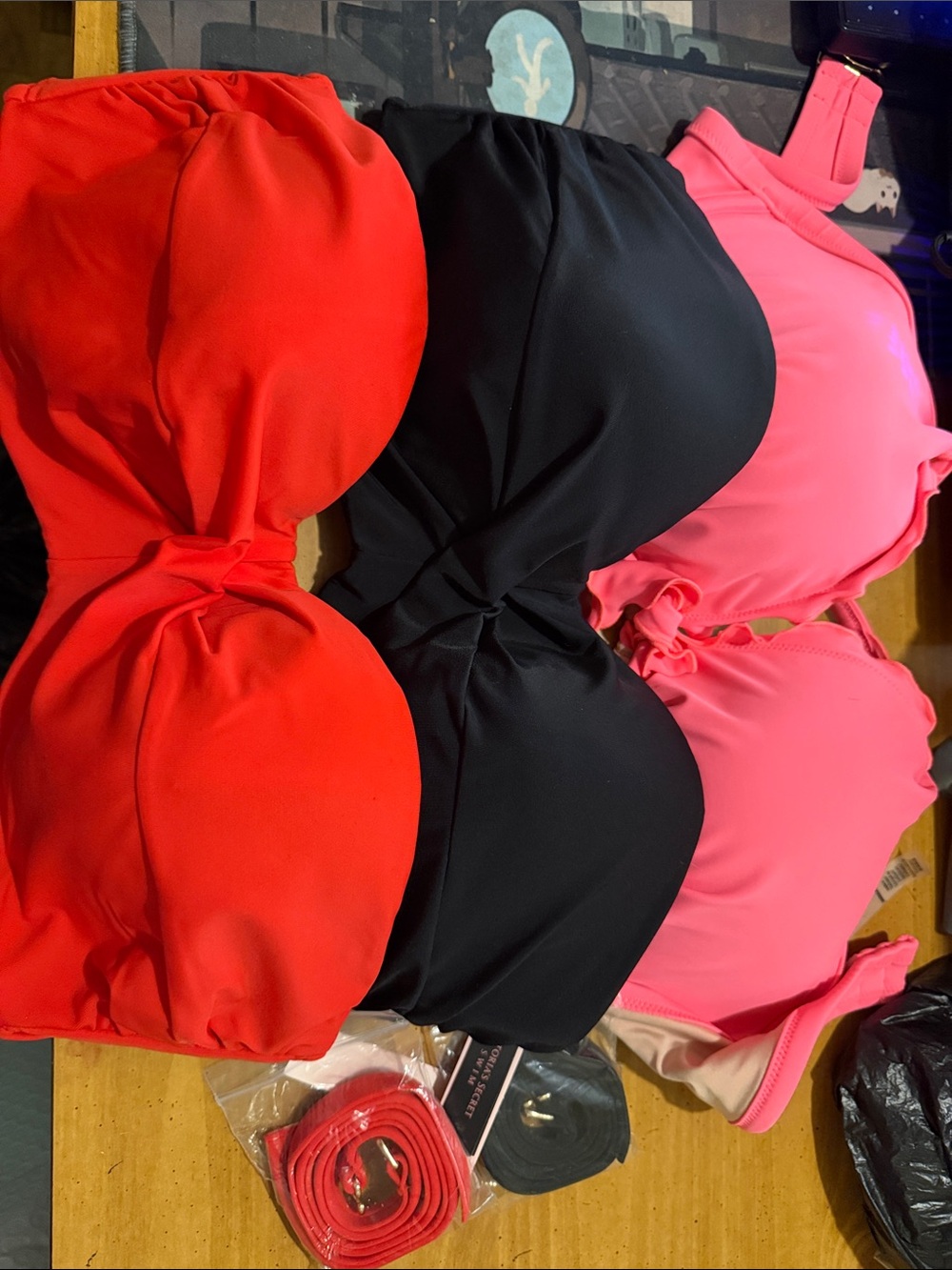 Women’s Bikini Top - Red, Black, Pink VS (36F black & pink) (36D red)